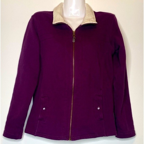 Columbia Women's‎ Purple Fleece Lined ZIP Up Mock Neck Jacket Sz S - Picture 1 of 8